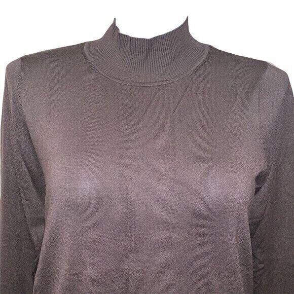 525 America Womens Pullover Sweater Knit Cutout Back Tunic Brown Large - Picture 3 of 10